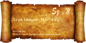 Szatlmayer Máté névjegykártya