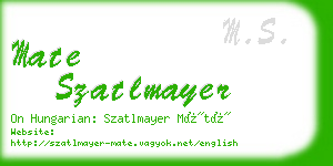 mate szatlmayer business card